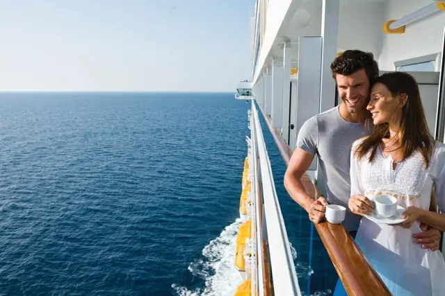 At sea