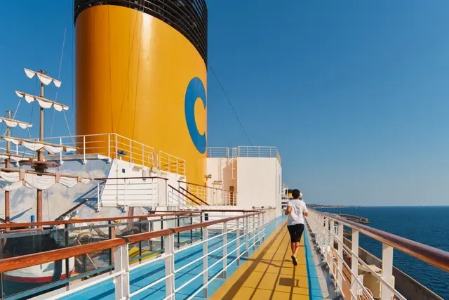 At sea