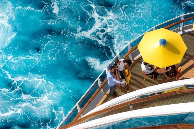 At sea