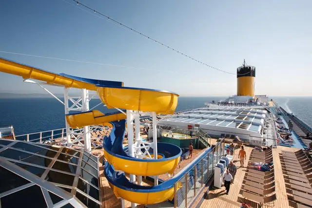At sea