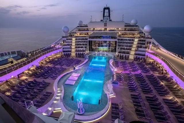 At sea